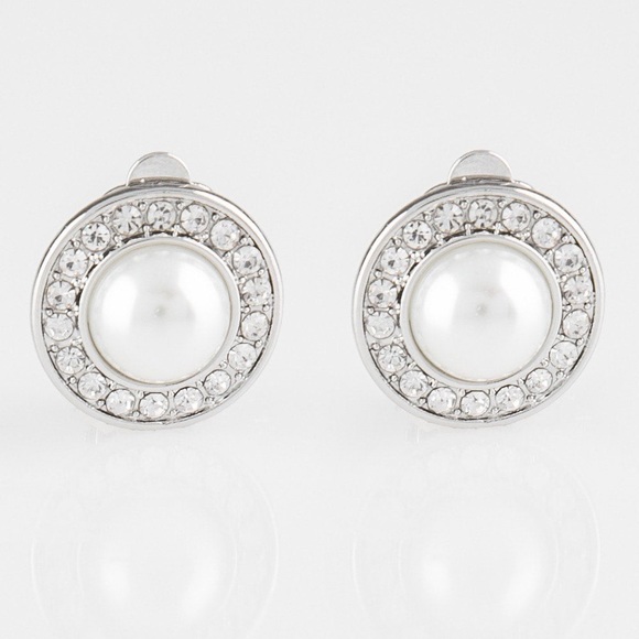 Definitely Dapper White Clip On Earrings